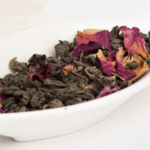 Rosy green loose leaf tea